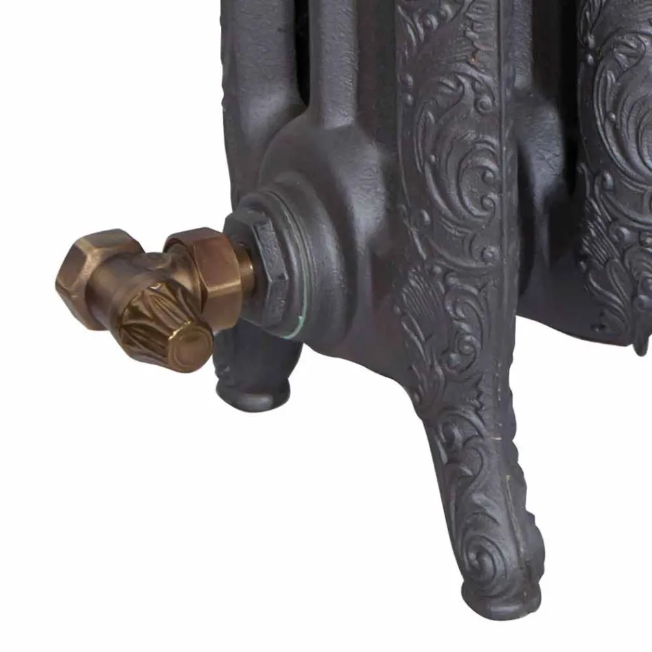 Designradiator 7 versierde elementen in gietijzer vanaf de grond tot 1062 W - barok Viadurini