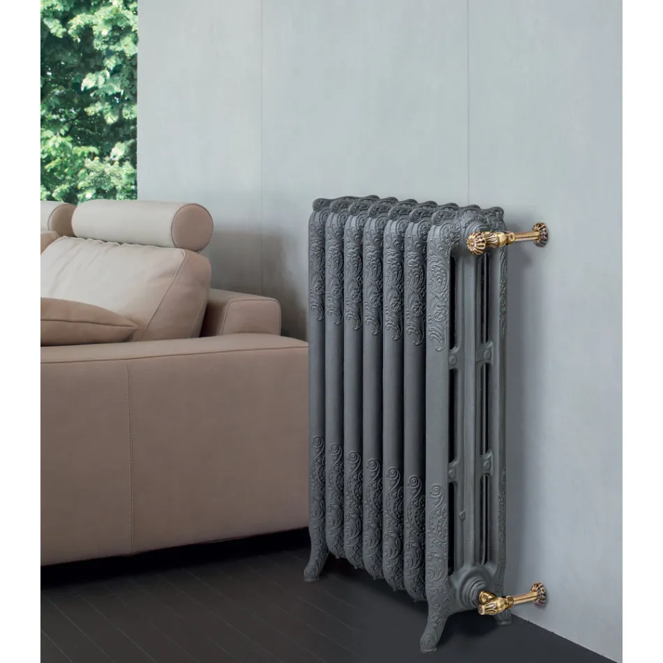 Hydraulische Gietijzeren Radiator met 3 Versierde Kolommen - Vanilline Viadurini