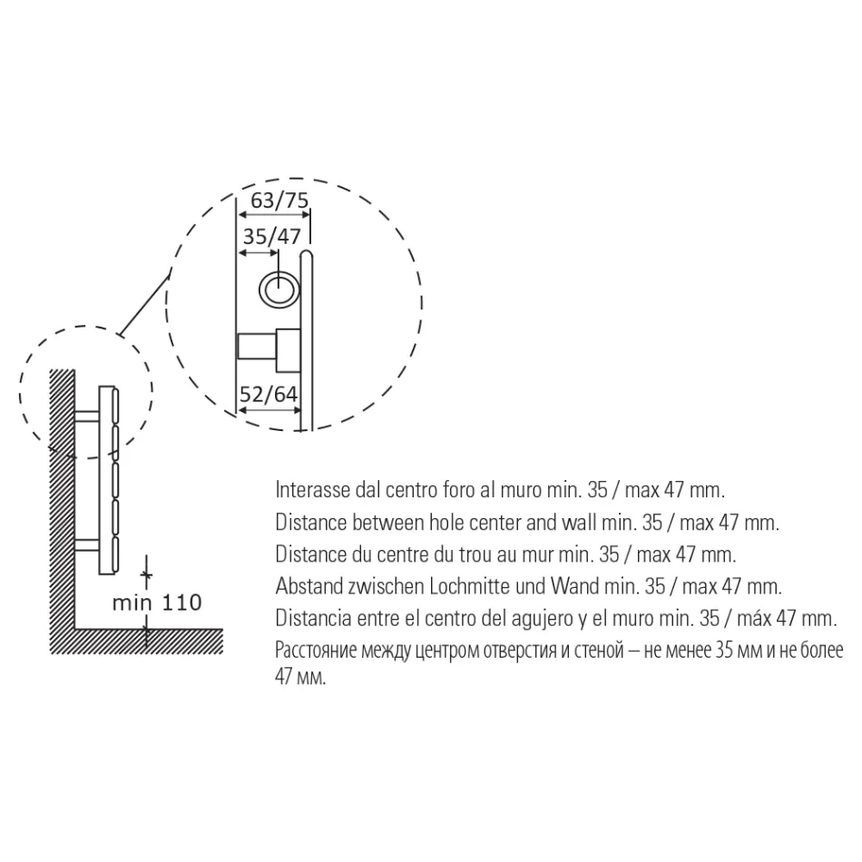 Enkele hydraulische radiator in zwart koolstofstaal, gemaakt in Italië - Ciro Viadurini