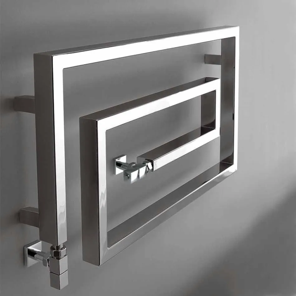 Koeler Hydraulische chroom verwarmde handdoek rails Snake Scirocco H, Ontwerp Viadurini