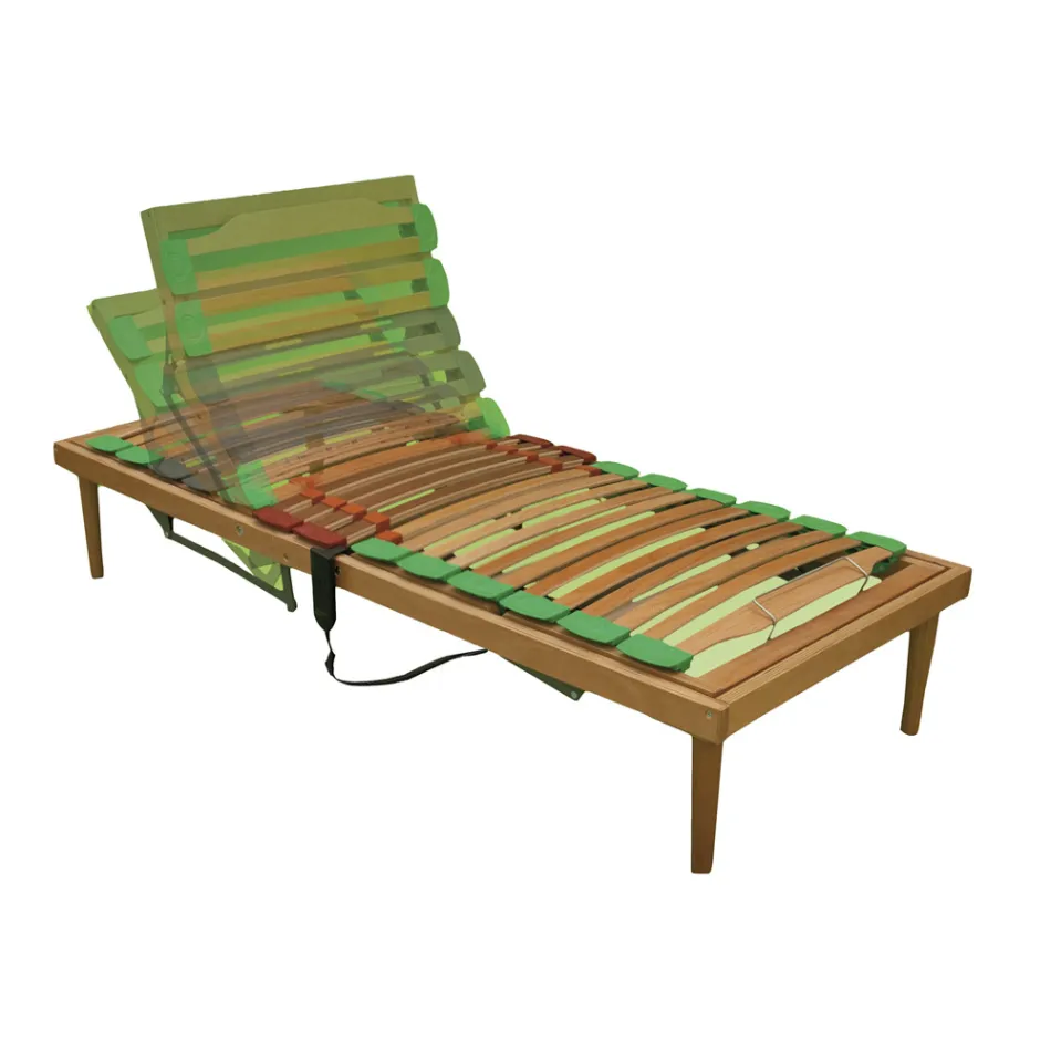 Gemotoriseerde Bio Energy Plus ATP verstelbare dubbele houten bedbodem - Energy Viadurini