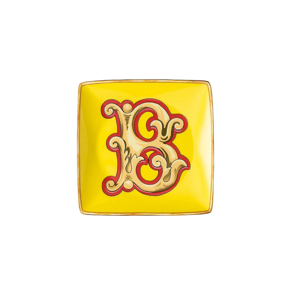 Rosenthal Versace Alphabet 6 platte vierkante porseleinen kommen - Alphabet Viadurini