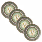 Rosenthal Versace Barocco Mosaic 4 Dinerborden Diameter 17 cm - Mozaïek Viadurini