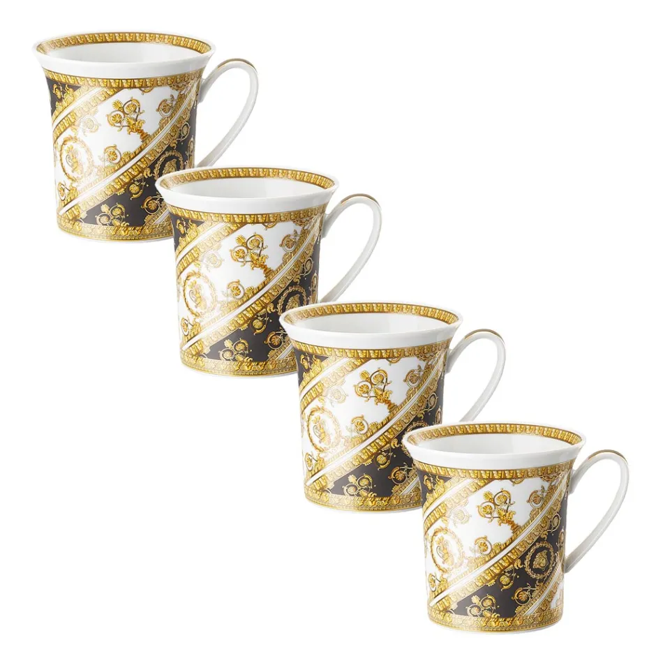 Rosenthal Versace I Love Baroque 4 glazen met porseleinen handvat - Barok Viadurini