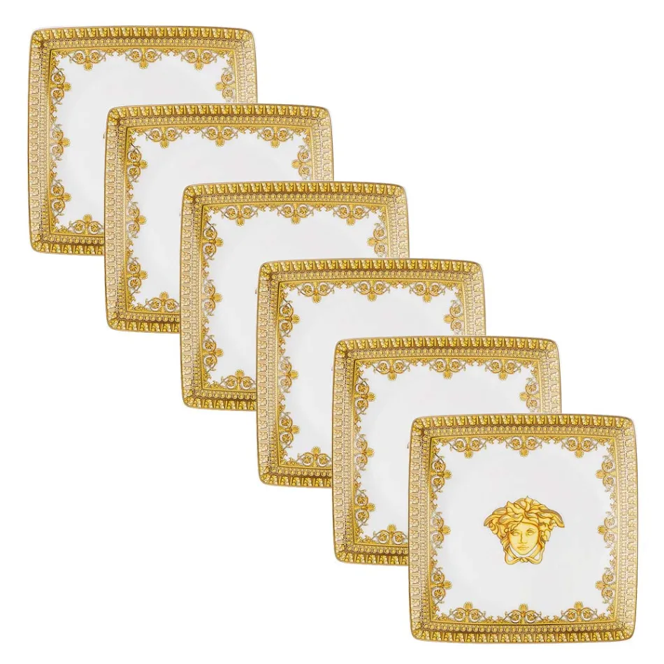 Rosenthal Versace I Love Baroque 6 platte vierkante porseleinen kommen - Barok Viadurini