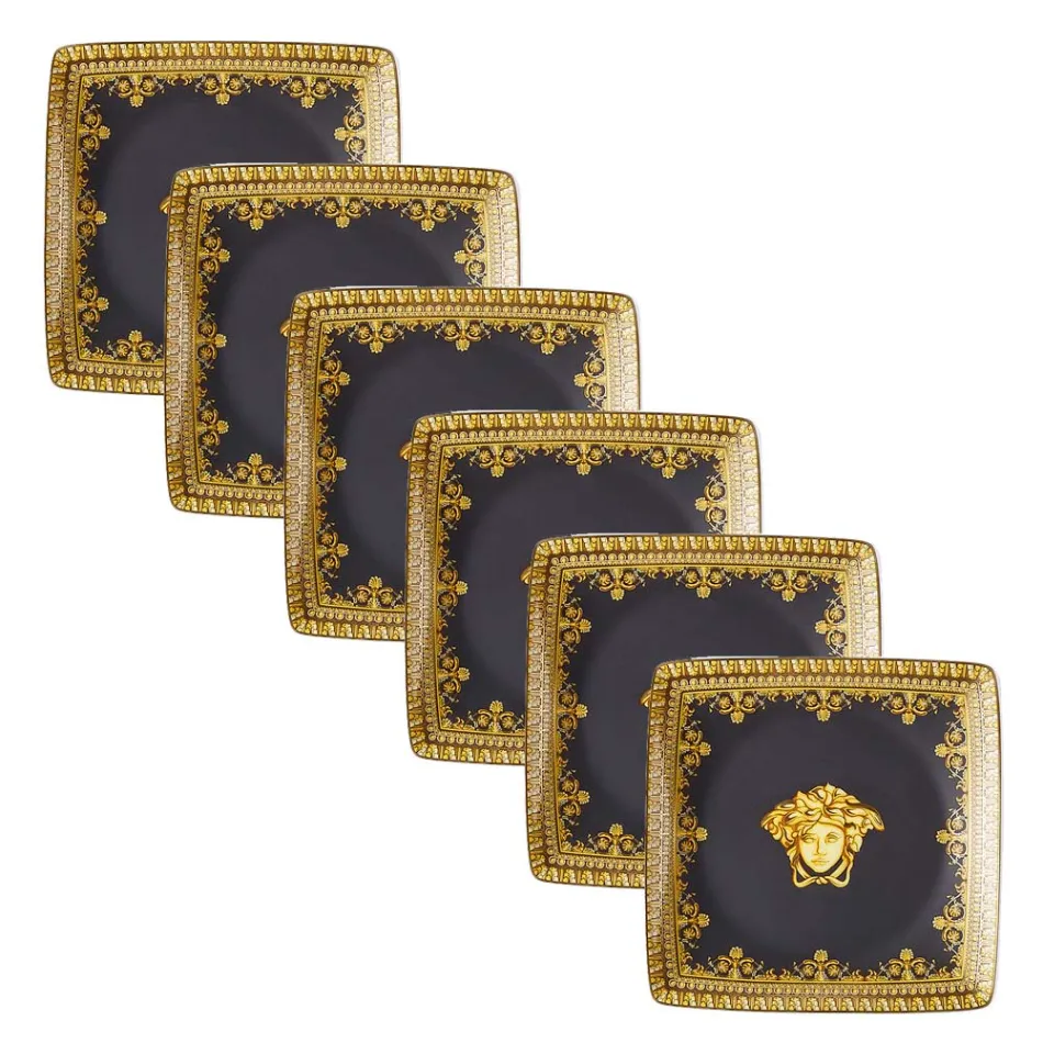 Rosenthal Versace I Love Baroque 6 platte vierkante porseleinen kommen - Barok Viadurini
