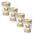 Rosenthal Versace Le Jardin 4 Handvatloze Glazen met Natuurlijke Elementen - Medusa Viadurini