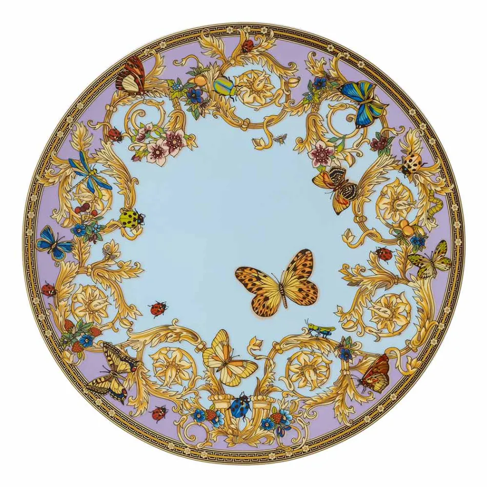 Rosenthal Versace Le Jardin Plaatskaartbord Diameter 33 cm in porselein - Jardin Viadurini