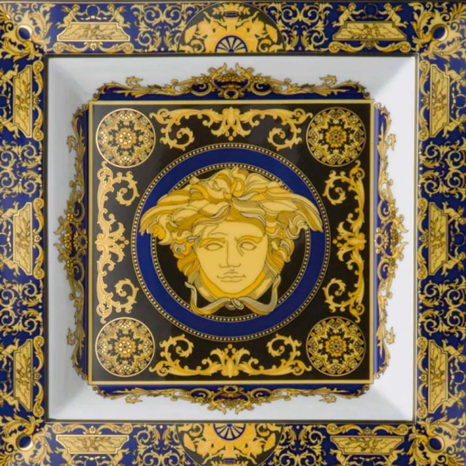 Rosenthal Versace Medusa Blauwe Kop 22cm modern ontwerp porselein Viadurini
