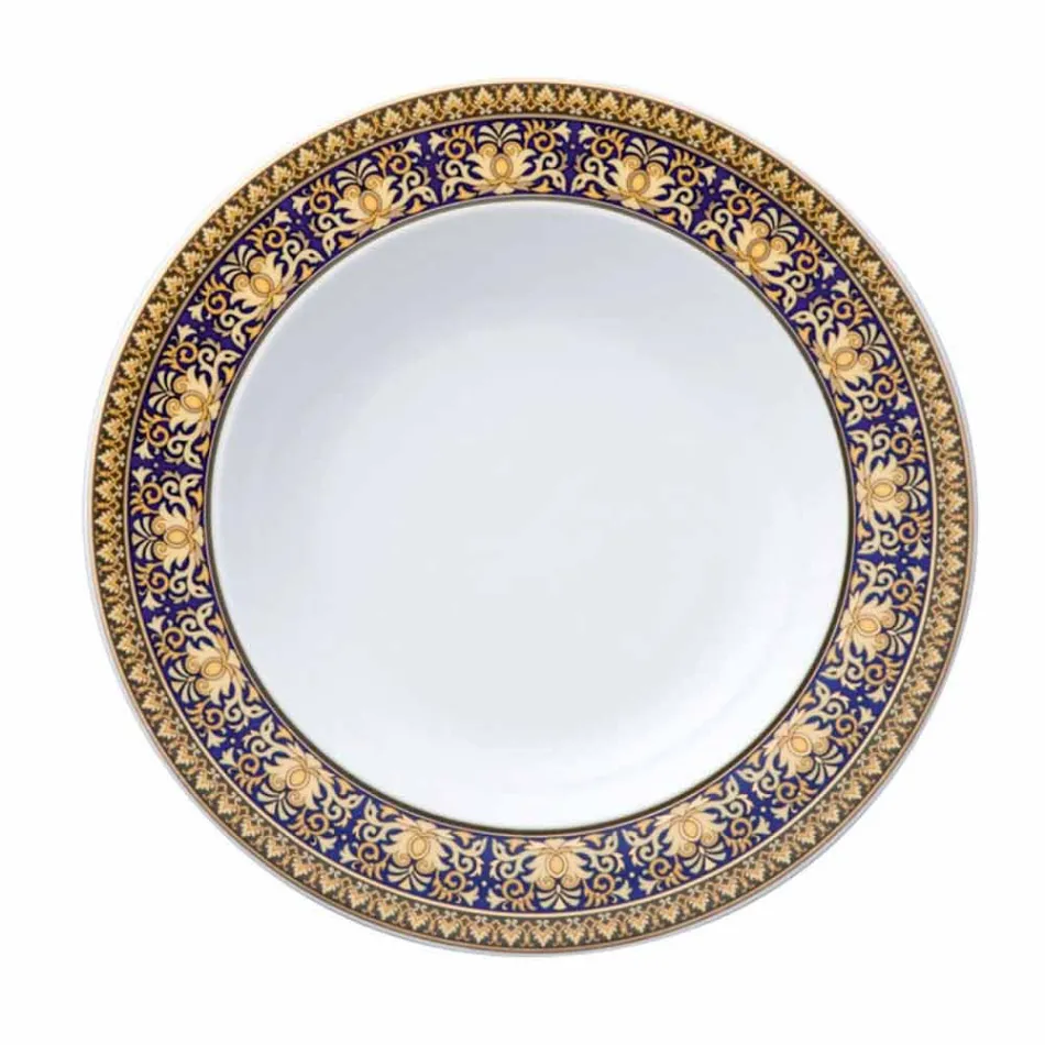 Rosenthal Versace Medusa Blue Plate modern ontwerp porselein bottom Viadurini