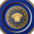 Rosenthal Versace Medusa Blue Plate porselein ontwerp placeholder Viadurini