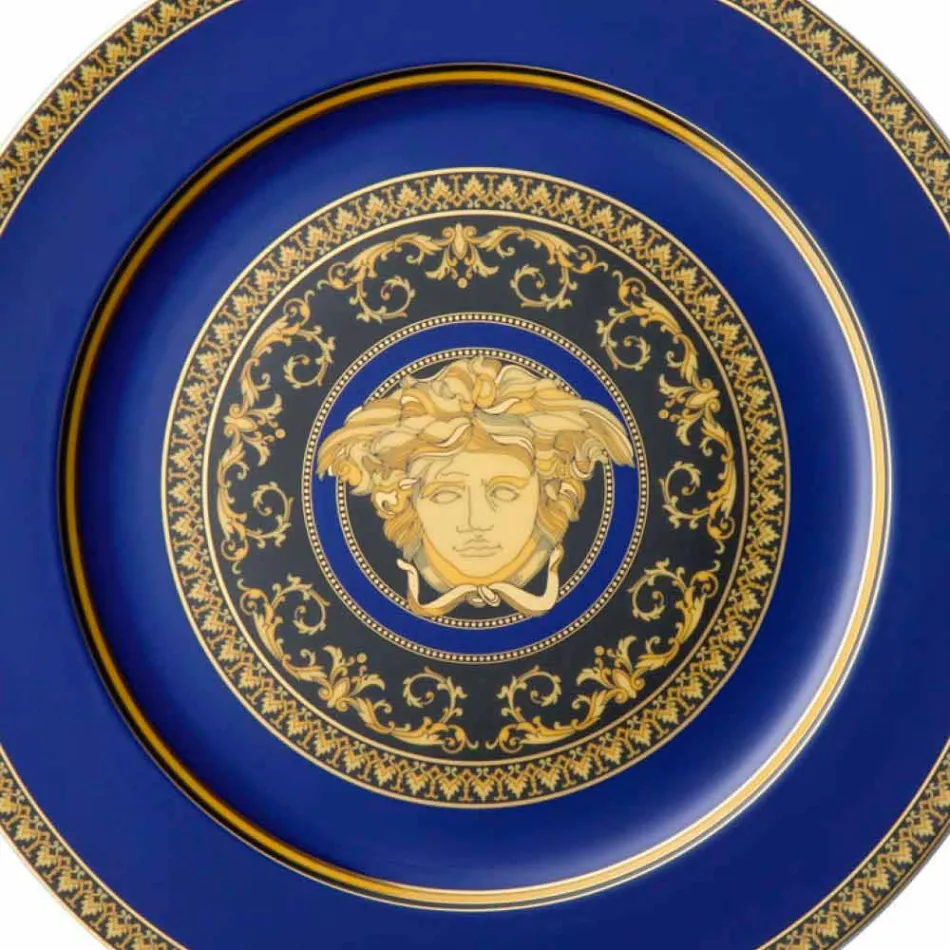 Rosenthal Versace Medusa Blue Plate porselein ontwerp placeholder Viadurini