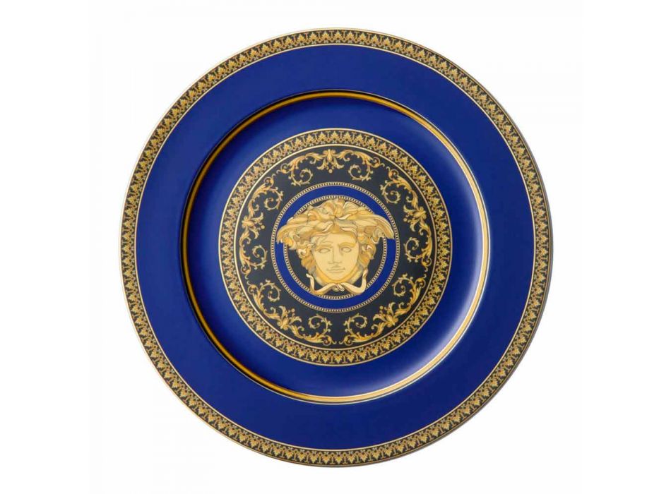 Rosenthal Versace Medusa Blue Plate porselein ontwerp placeholder Viadurini