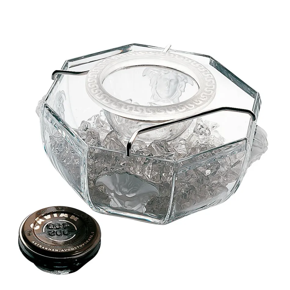 Rosenthal Versace Medusa Crystal Caviar Bowl in kristal - Medusacrystal Viadurini