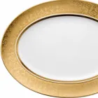 Rosenthal Versace Medusa Gala Gold 40cm porseleinen ovale bord ontwerp Viadurini