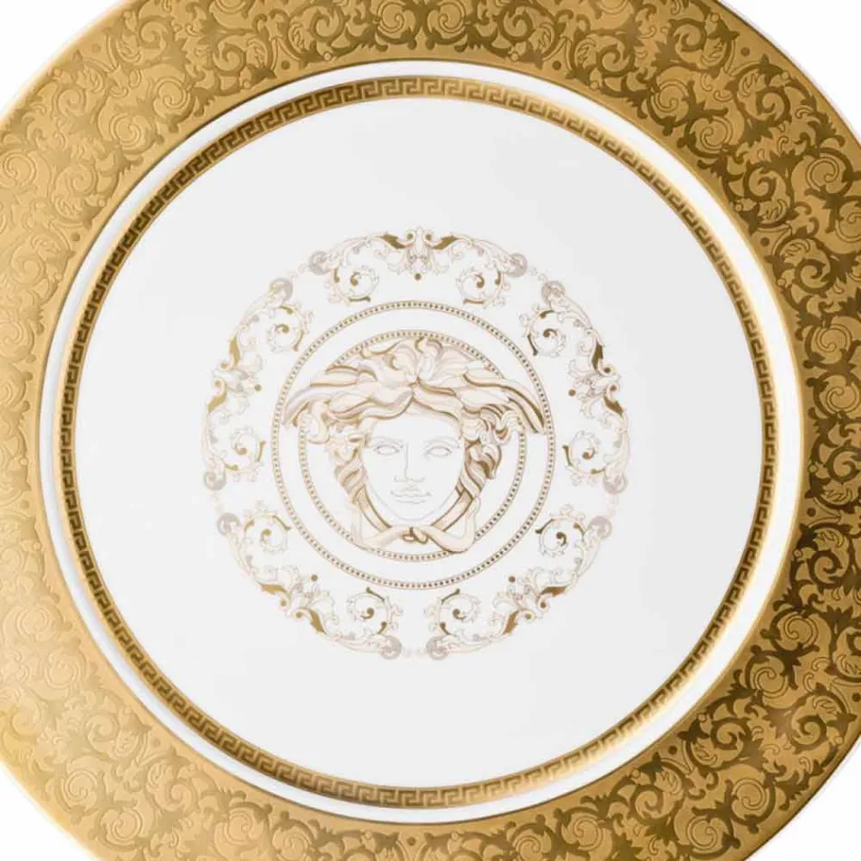 Rosenthal Versace Medusa Gala Gouden Plaat placeholder 33cm porselein Viadurini