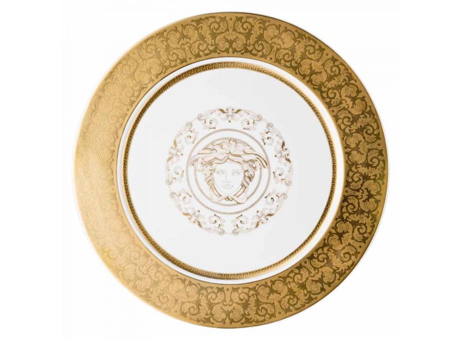 Rosenthal Versace Medusa Gala Gouden Plaat placeholder 33cm porselein Viadurini