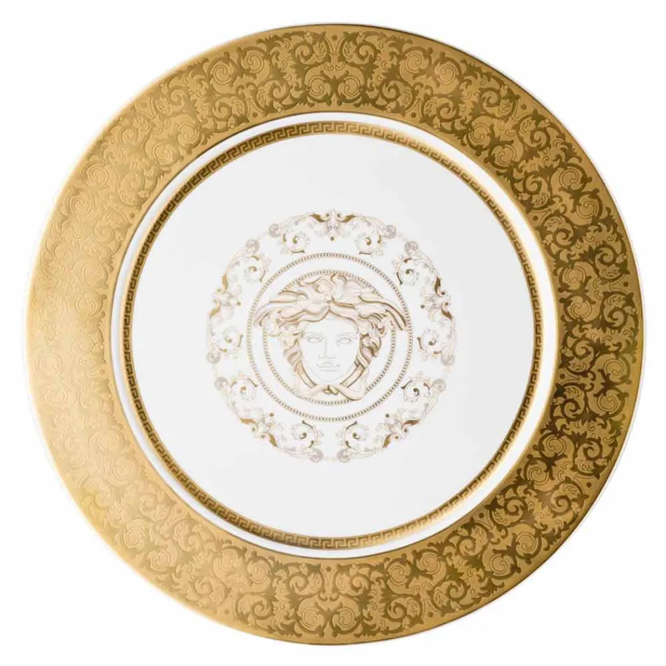 Rosenthal Versace Medusa Gala Gouden Plaat placeholder 33cm porselein Viadurini