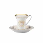 Rosenthal Versace Medusa Gala Gold set 6PZ porseleinen espressokopjes Viadurini
