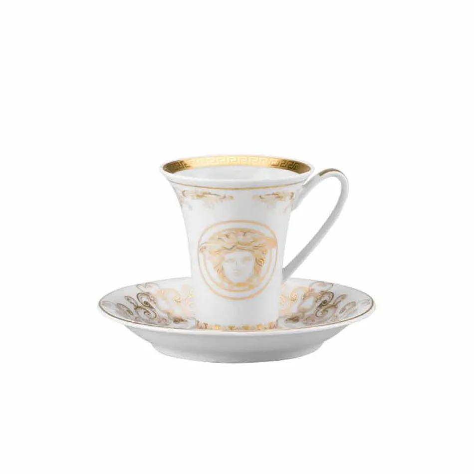 Rosenthal Versace Medusa Gala Gold set 6PZ porseleinen espressokopjes Viadurini