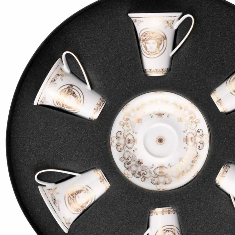 Rosenthal Versace Medusa Gala 6 september espressokopjes porselein Viadurini