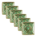 Rosenthal Versace Medusa Garland 6 platte vierkante bekers - Kerstmis Viadurini