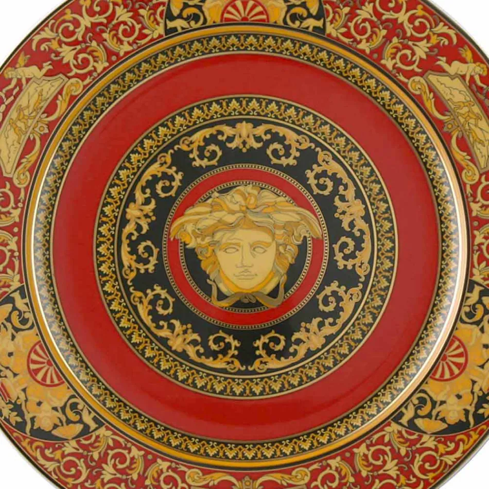 Rosenthal Versace Medusa Rode Plaat placeholder 30cm porselein Viadurini