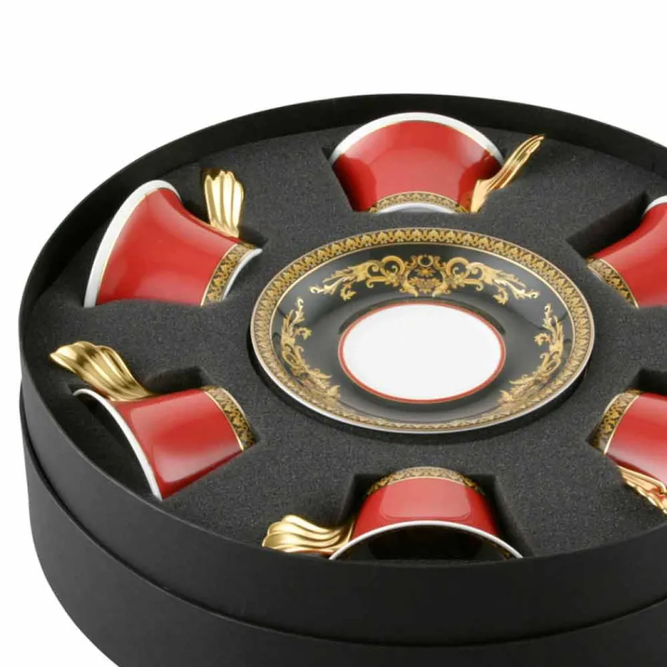 theekopjes Rosenthal Versace Medusa Red 6 september porselein Viadurini