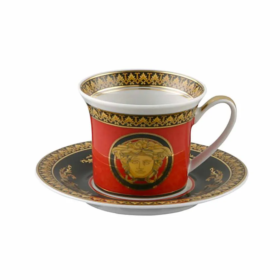 Rosenthal Versace Medusa Red Espresso kop ontwerp porselein Viadurini