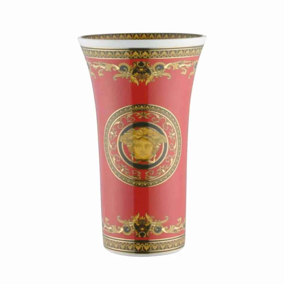 Rosenthal Versace Medusa Red modern design porseleinen vaas 26cm Viadurini
