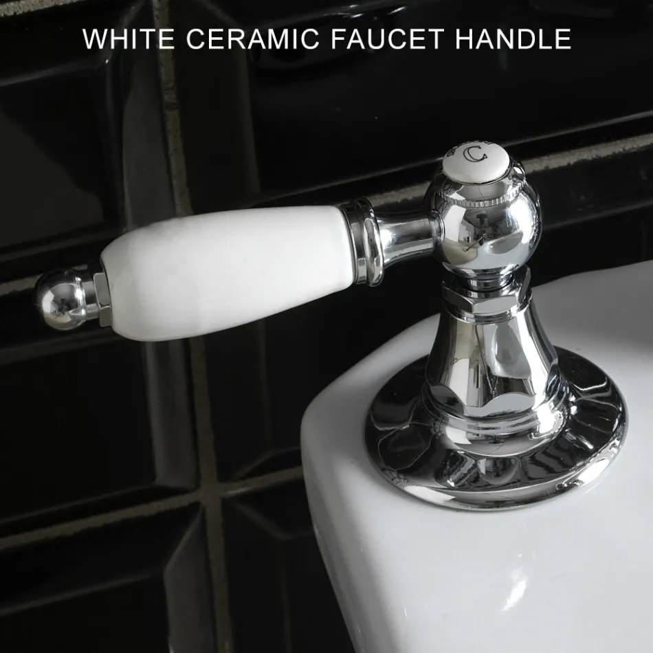 Klassieke 3-gats bidetkraan met koperen hendels Made in Italy - Noriana Viadurini