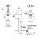 3-gats bidetkraan met interne levering in handgemaakt messing - Fioretta Viadurini