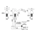Klassieke 3-gats bidetkraan met messing afval Made in Italy - Ercolina Viadurini
