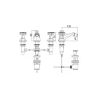 3-gats design bidetkraan in messing vintage stijl Made in Italy - Silvana Viadurini