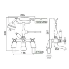 Messing Deck Mounted Badkraan met Klassieke Luxe Handdouche - Fioretta Viadurini