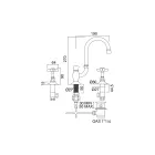 Vintage wastafelkraan met hoge uitloop in messing gemaakt in Italië - Katerina Viadurini