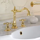 Vintage design 3-gats wastafelkraan in messing Made in Italy - Ursula Viadurini