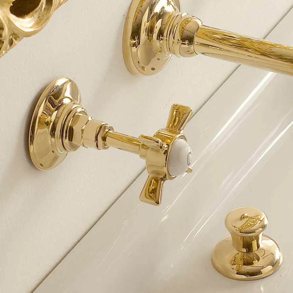 Design en vintage wandmontage wastafel-/wastafelkranen gemaakt in Italië Viadurini