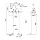 Staande Badkraan met Messing Handdouche Made in Italy - Noriana Viadurini