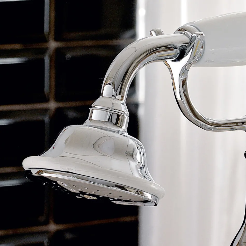 Staande Badkraan met Messing Handdouche Made in Italy - Noriana Viadurini