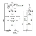 Klassiek messing staande badkraan met handdouche - Fioretta Viadurini