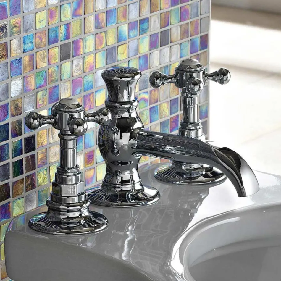 Vintage 3-gats messing bidetkraan gemaakt in Italië - Elisea Viadurini