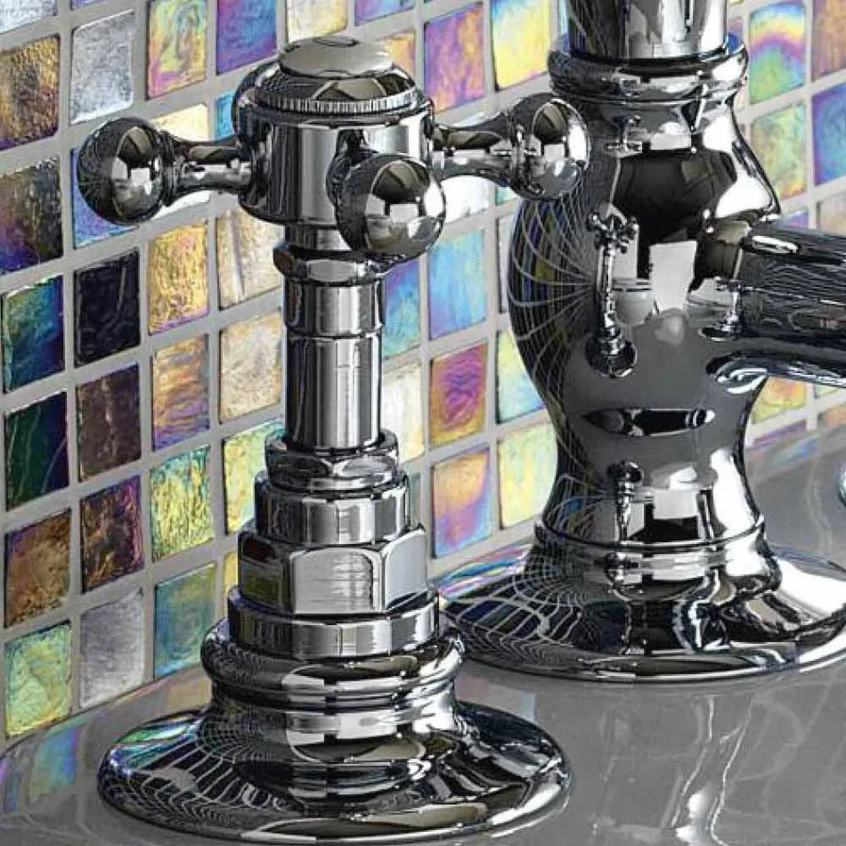 Vintage 3-gats messing bidetkraan gemaakt in Italië - Elisea Viadurini