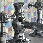 Vintage 3-gats messing bidetkraan gemaakt in Italië - Elisea Viadurini