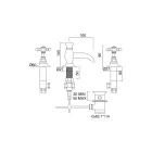 Vintage 3-gats wastafelkraan in vintage messing Made in Italy - Elisea Viadurini