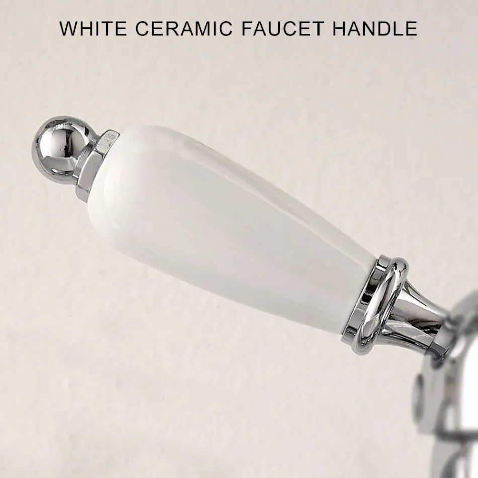 Klassieke bidetkraan met één gat en handgemaakte koperen hendels - Noriana Viadurini