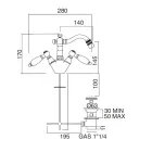 Klassieke bidetkraan met één gat en handgemaakte koperen hendels - Noriana Viadurini
