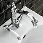 Klassieke bidetkraan met één gat en handgemaakte koperen hendels - Noriana Viadurini