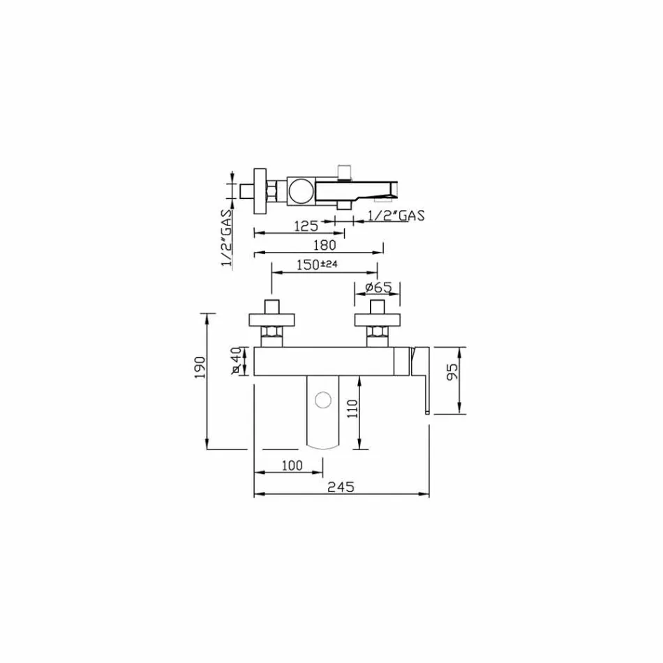 Externe mengkraan voor bad Made in Italy Brass - Sika Viadurini