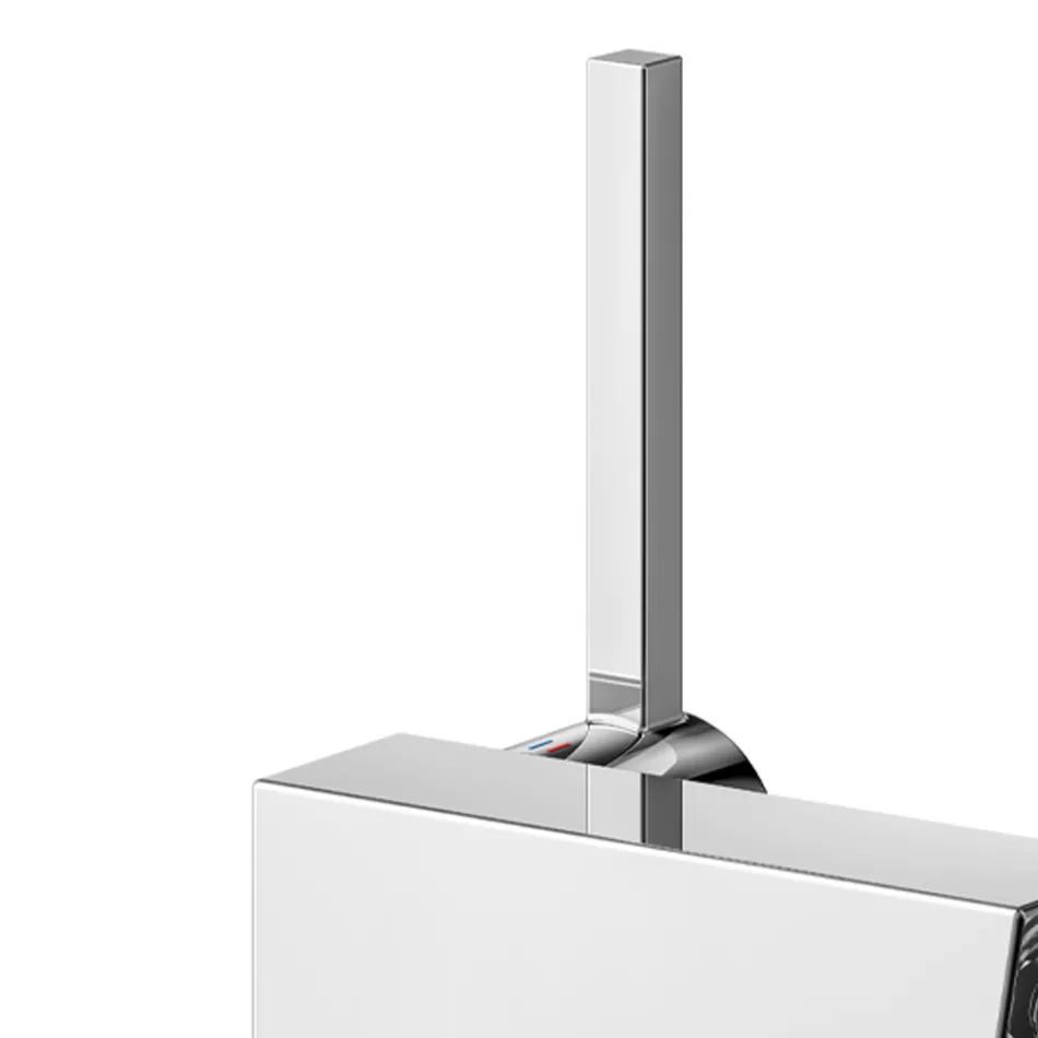 Bidet eengreeps mengkraan met vierkante design afvoer - Erik Viadurini